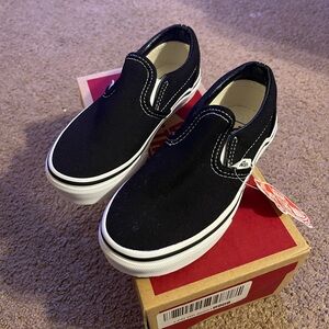 Vans Kids Black Slip-On Shoes
